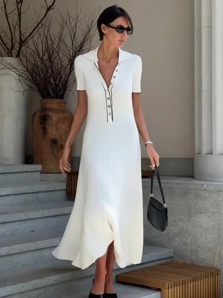 Tossy | Women’s Maxi Dress | Knit Patchwork
