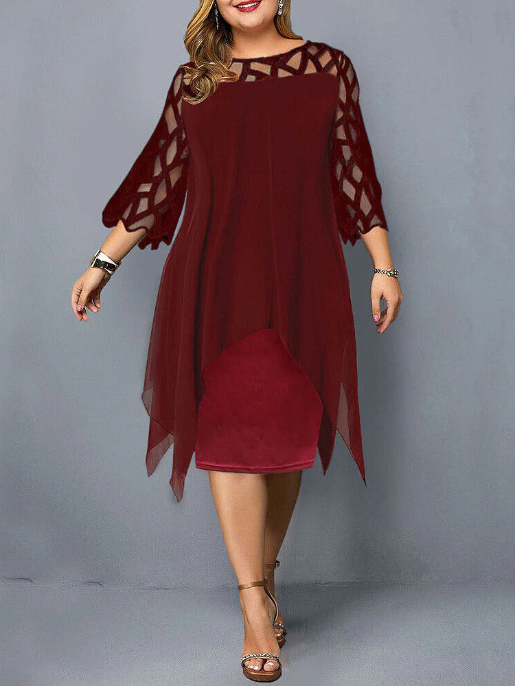 Lorena | Women’s Midi Dress | Elegant Plus Size Flowy Fit