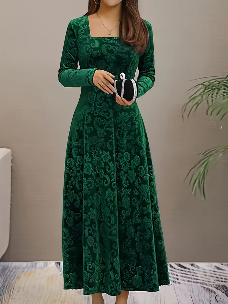 Vivienne | Women’s Velvet Formal Dress | Floral & Sophisticated
