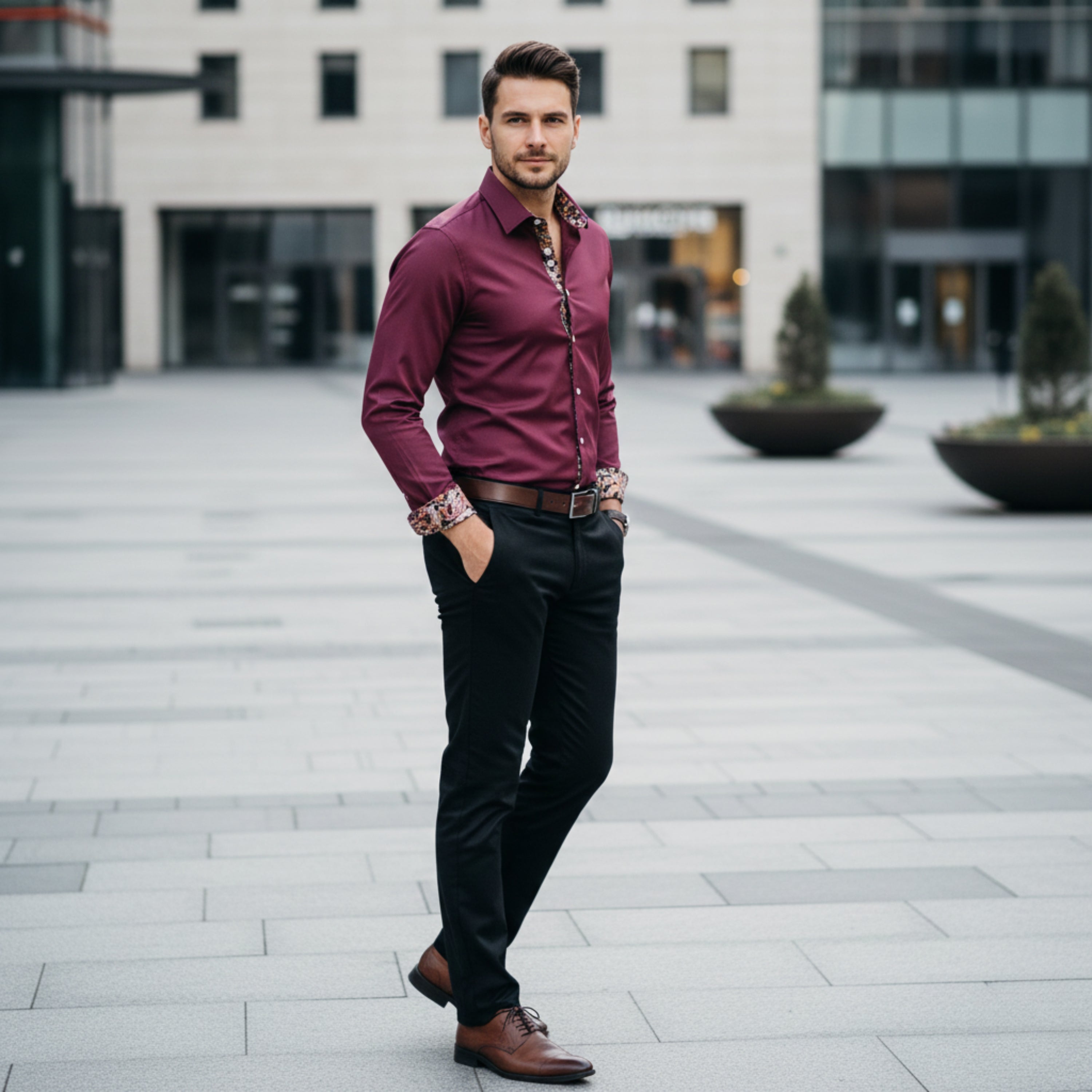 Men’s Sleek Modern Long Sleeve Shirt | Classic