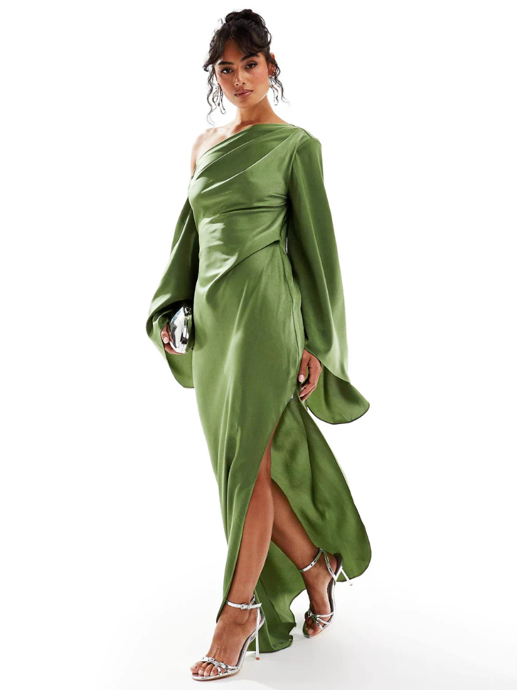 Leona | Women’s Satin Evening Dress | One-Shoulder Asymmetrical