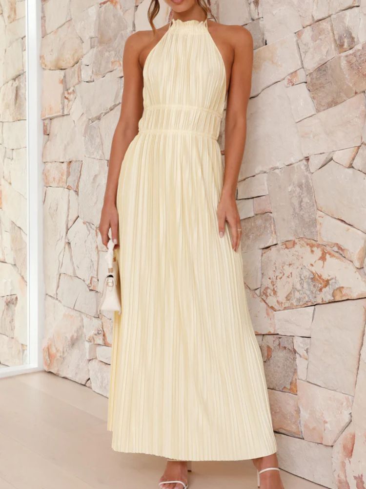 Aubrey | Women’s Maxi Dress | Yellow Flowy Summer Fit