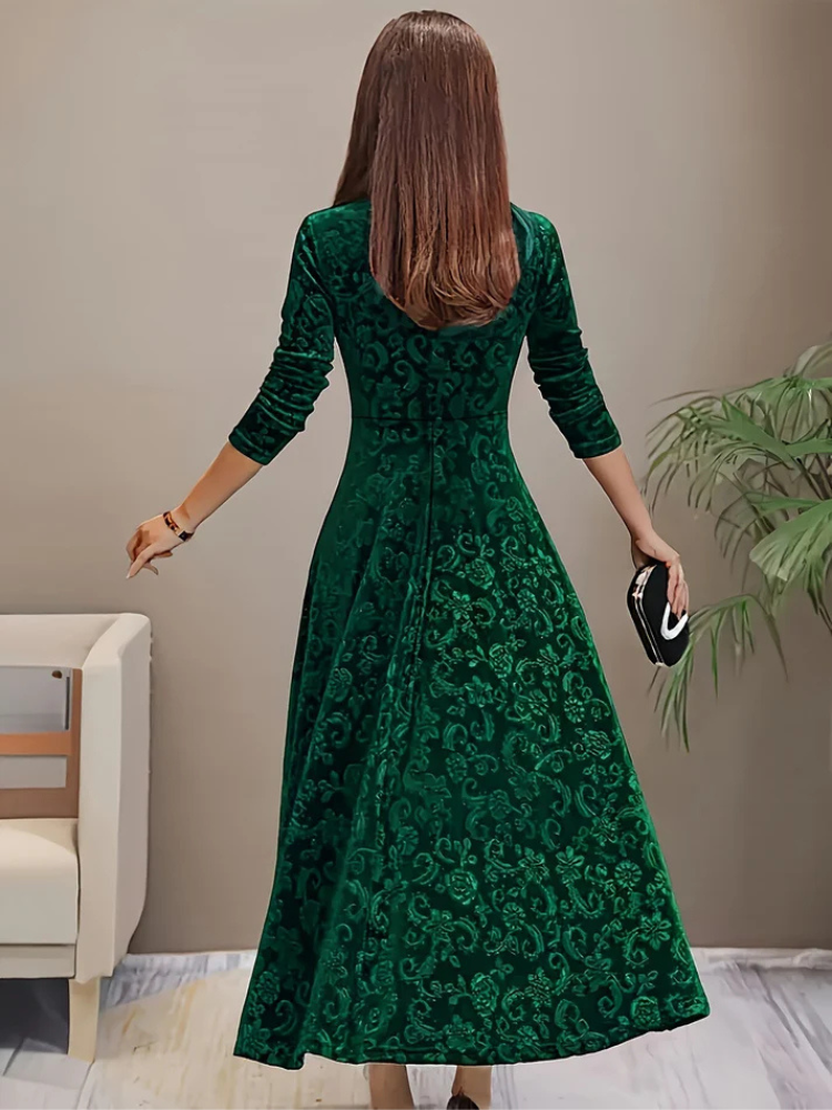 Vivienne | Women’s Velvet Formal Dress | Floral & Sophisticated