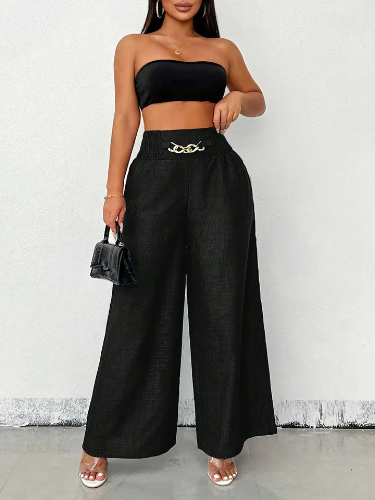 Elira | Women’s Pants | Smocked Waist Wide Leg Flow