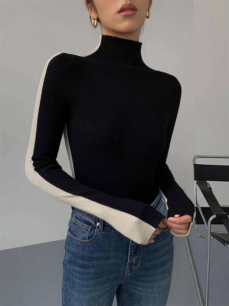 Arden | Women’s Knit Top | Two-Tone Double Sided Long Sleeve