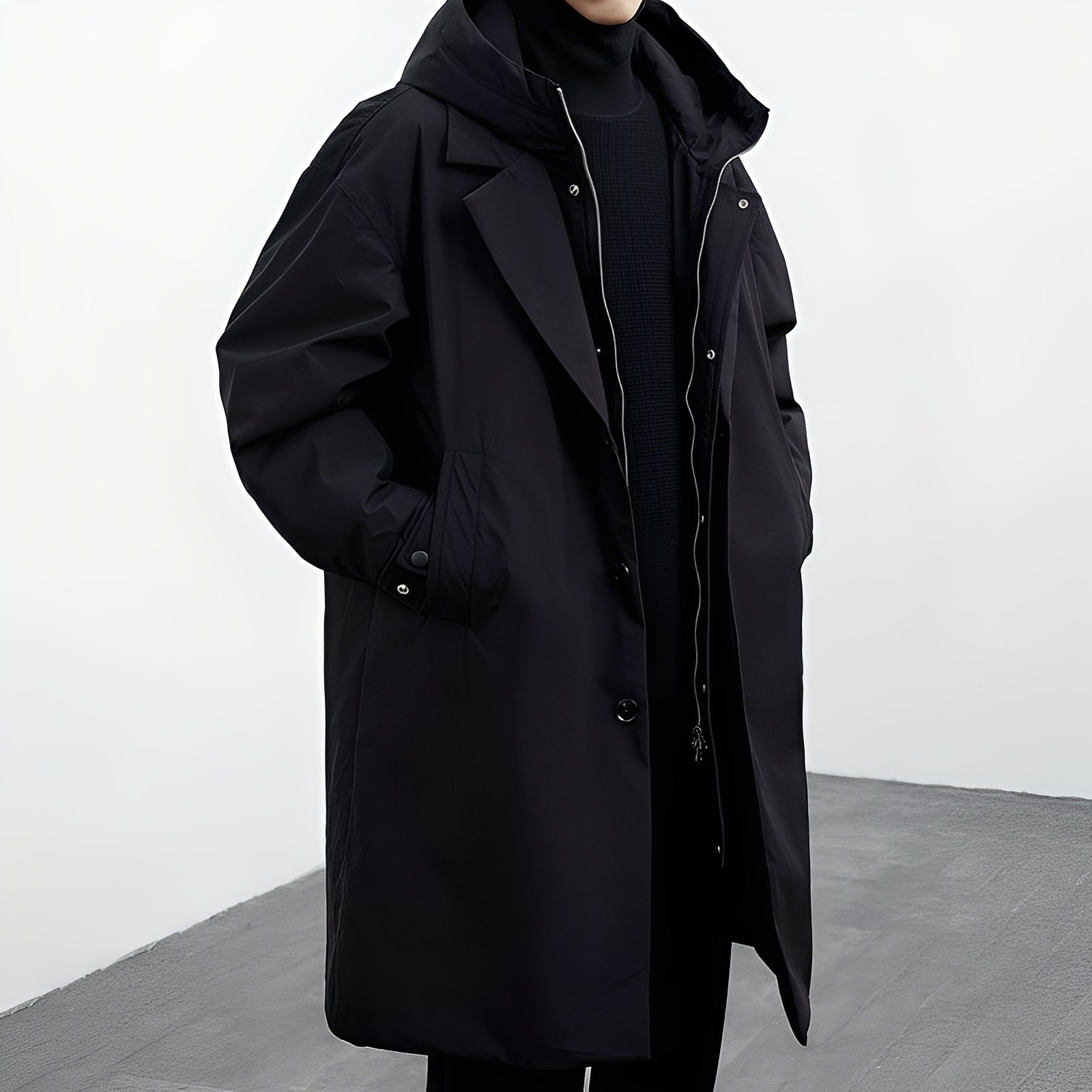 Jorven – Men’s Long Hooded Trench Coat