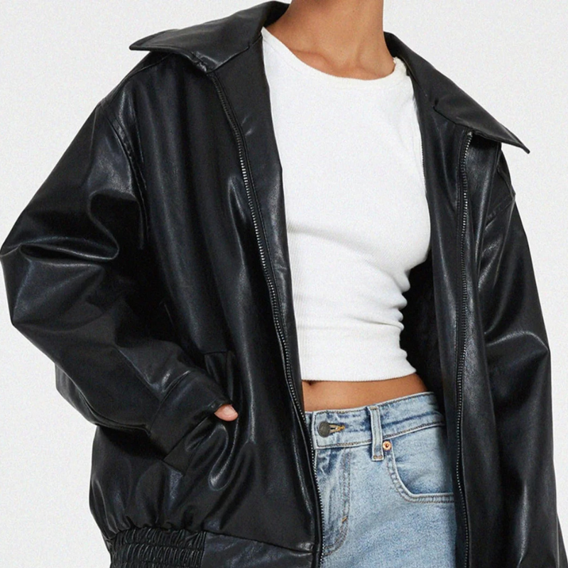 Tod | Women’s Relaxed Leather Jacket | Effortlessly Cool