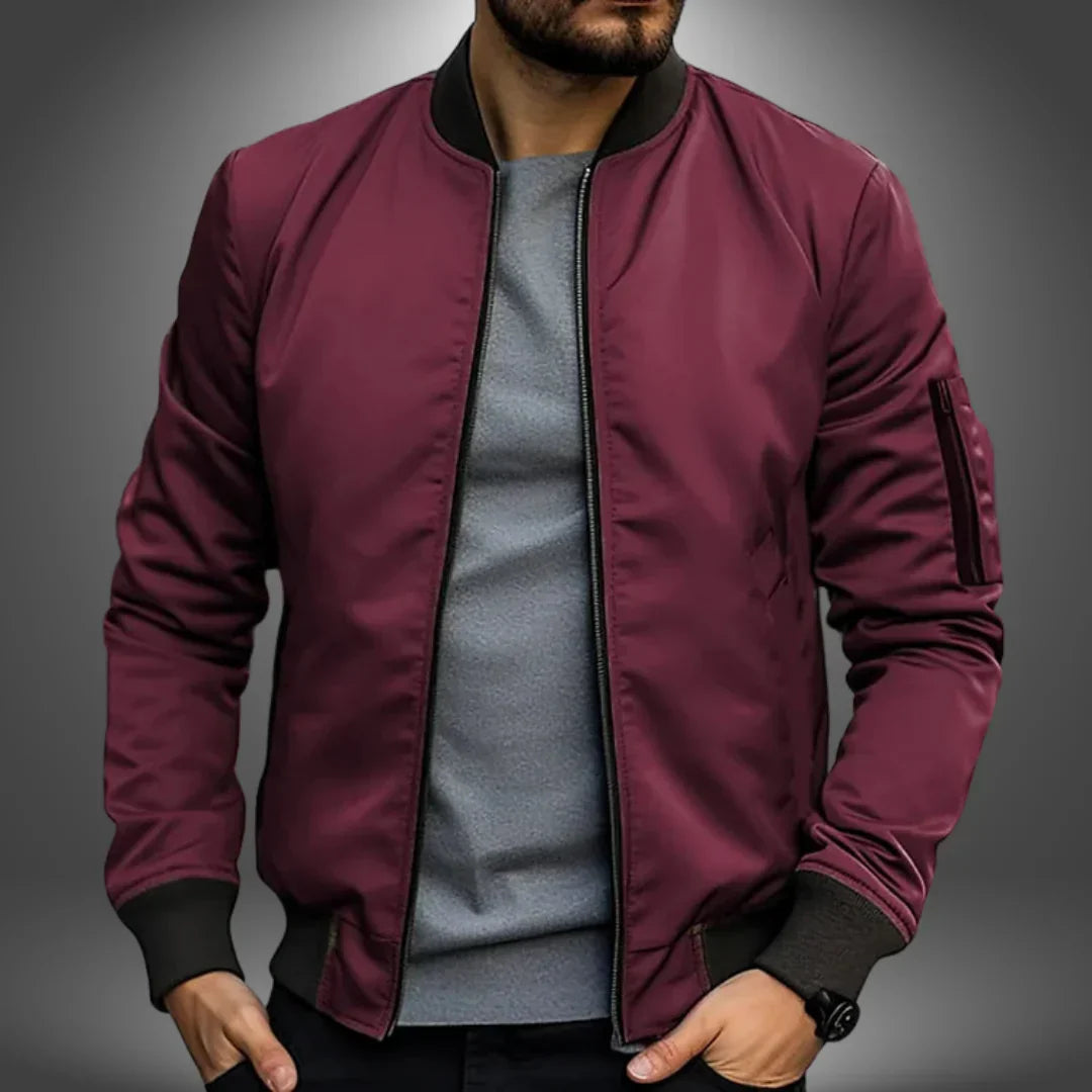 Men’s Zip-Up Bomber Jacket – Casual Outerwear