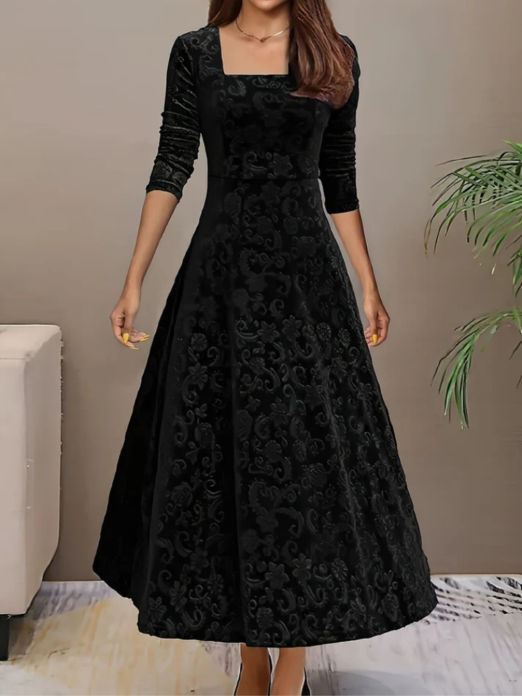 Vivienne | Women’s Velvet Formal Dress | Floral & Sophisticated