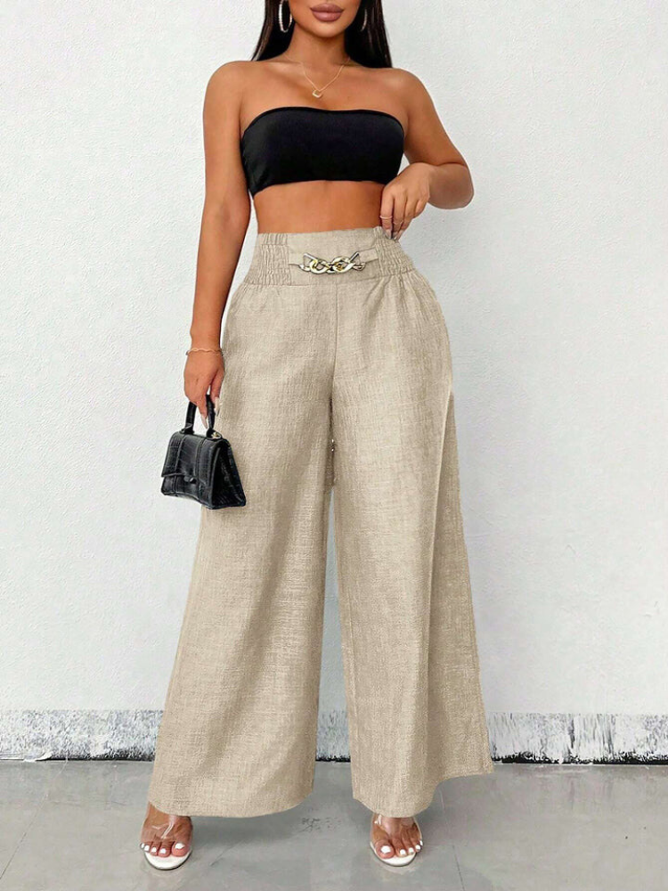 Elira | Women’s Pants | Smocked Waist Wide Leg Flow