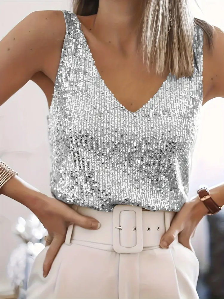 Alanna | Women's Sequin Top | Tank