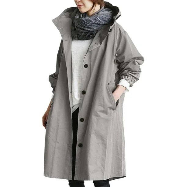 Women's raincoat | Long with hood