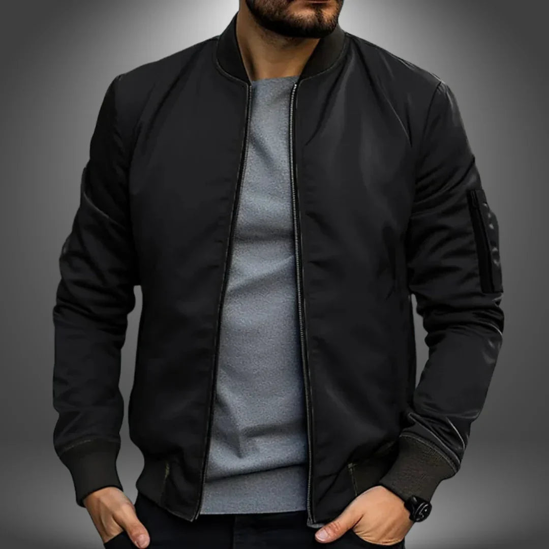 Men’s Zip-Up Bomber Jacket – Casual Outerwear