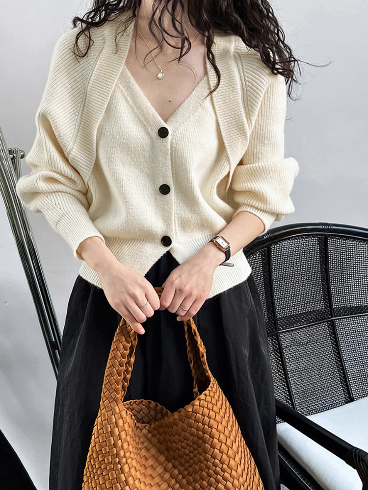 Melina | Women’s Sweater | V-Neck Button Soft Knit