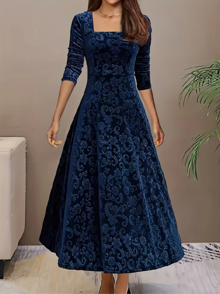 Vivienne | Women’s Velvet Formal Dress | Floral & Sophisticated