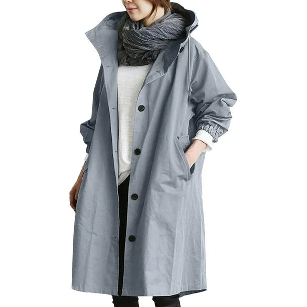 Women's raincoat | Long with hood