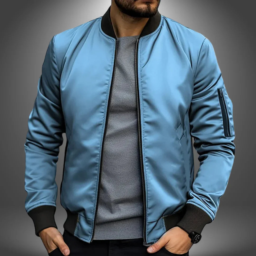 Men’s Zip-Up Bomber Jacket – Casual Outerwear