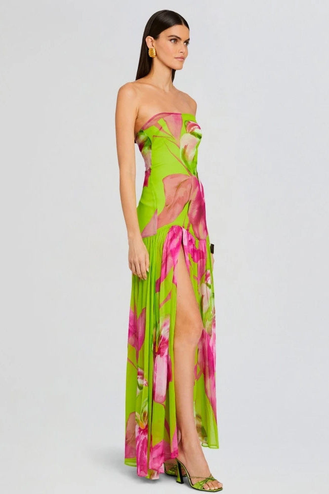 Strapless Floral Maxi Dress | Bold | Elegant and Flowing