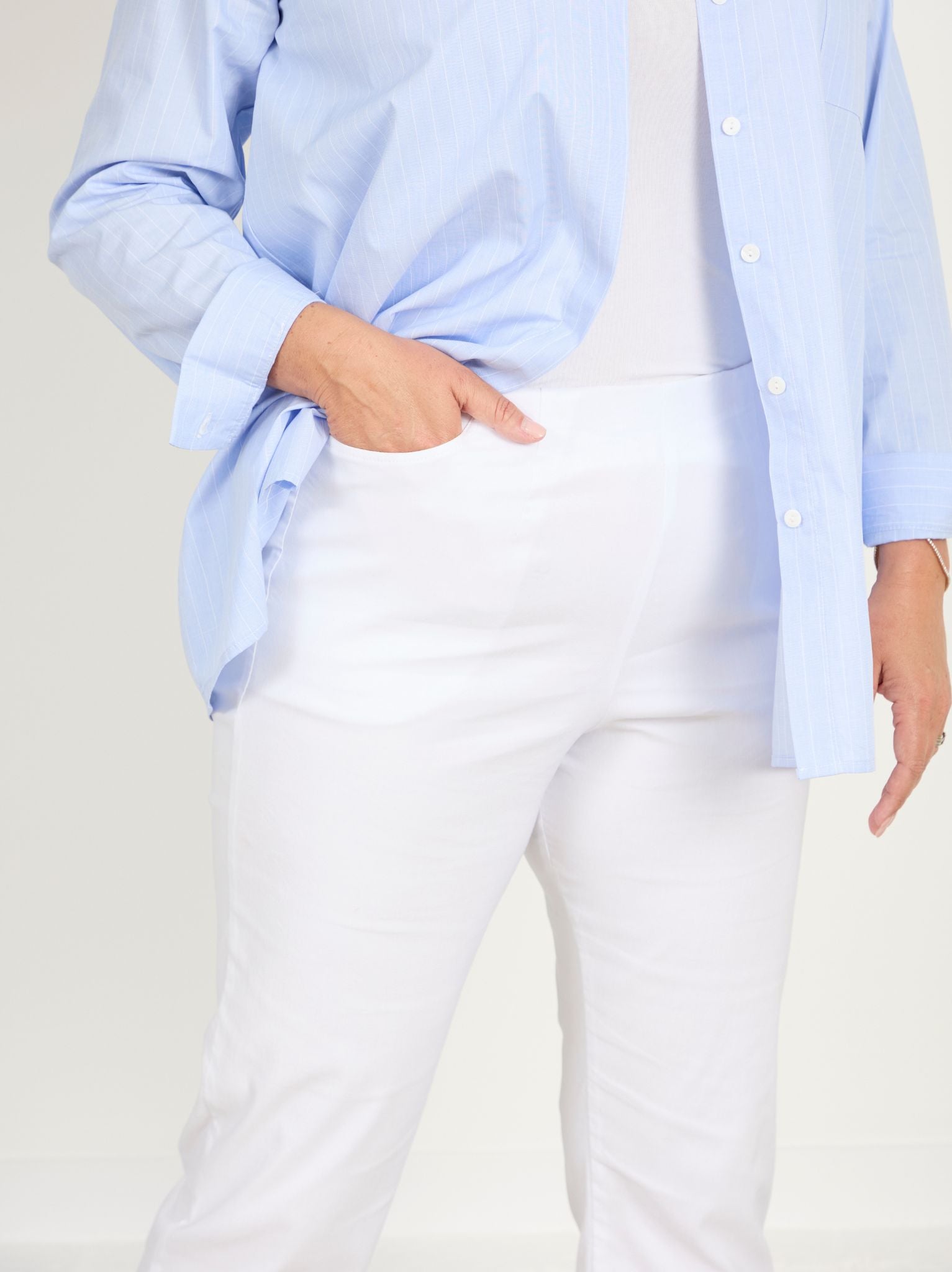 Women's Stretch Trousers – White Design