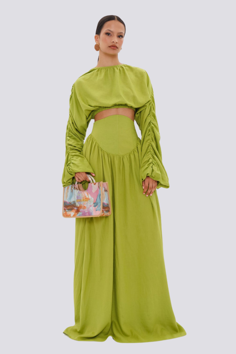 High-Neck Wide-Leg Set | Elegant & Statement-Making | Perfect for Special Occasions