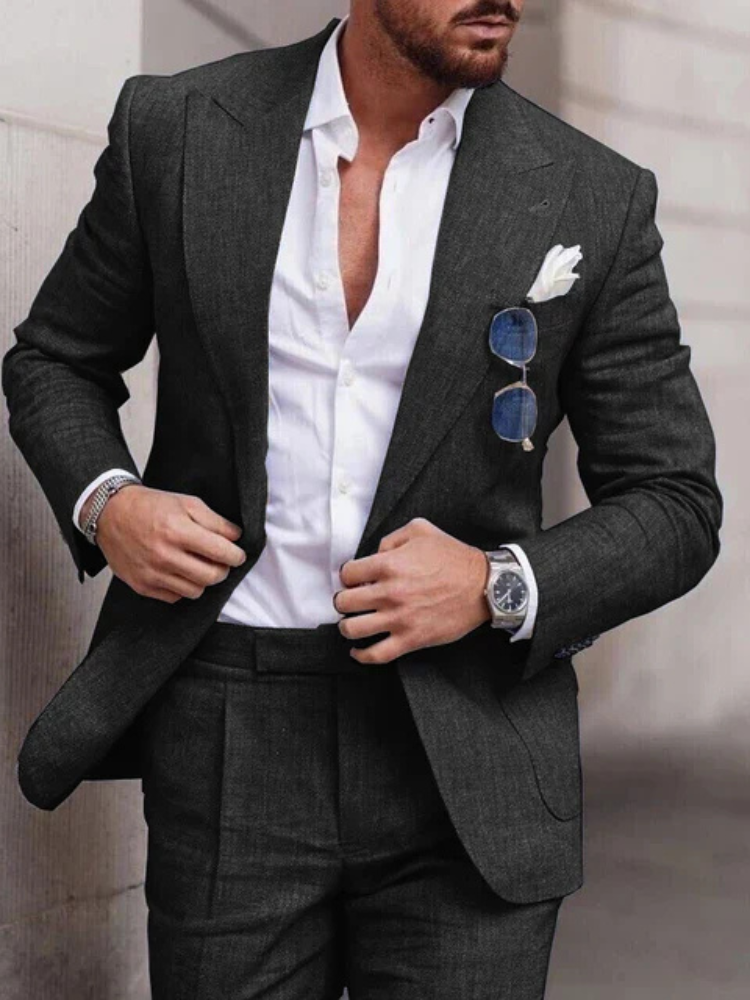 Alaric | Men’s Suit | Linen Two-Piece Wedding Set