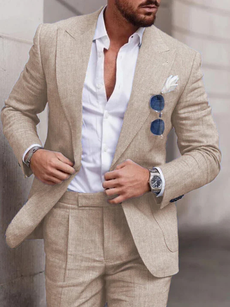Alaric | Men’s Suit | Linen Two-Piece Wedding Set