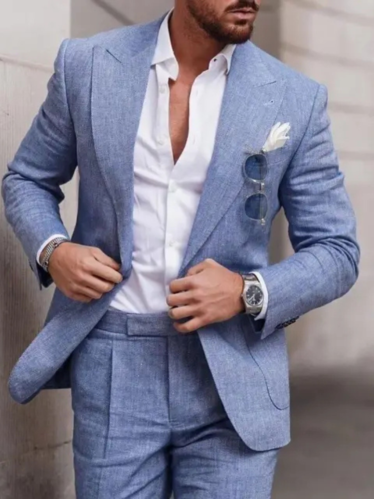 Alaric | Men’s Suit | Linen Two-Piece Wedding Set
