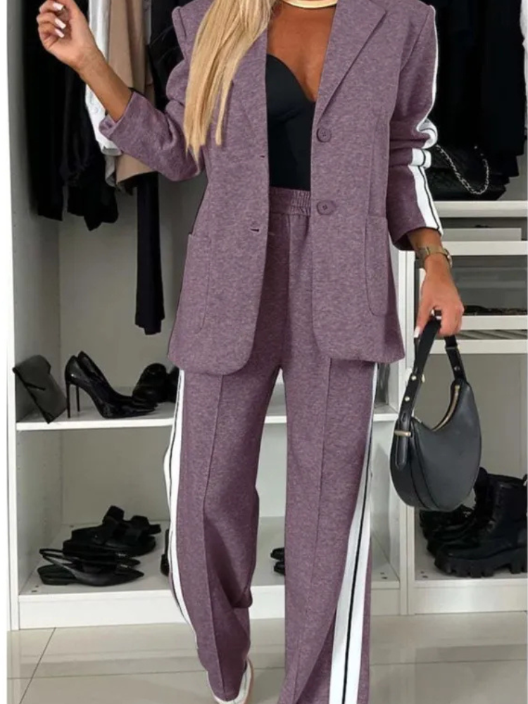 Alessia | Women’s Suit Set | Stitch Detail Blazer & Pants
