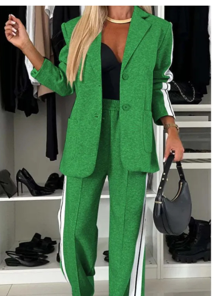 Alessia | Women’s Suit Set | Stitch Detail Blazer & Pants
