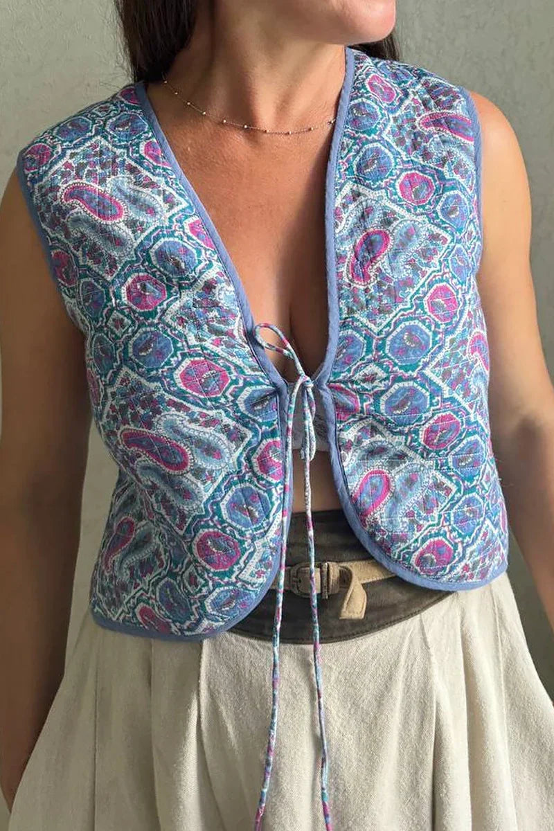 Quilted Paisley Vest | Boho-Chic & Lightweight | Perfect for Layering