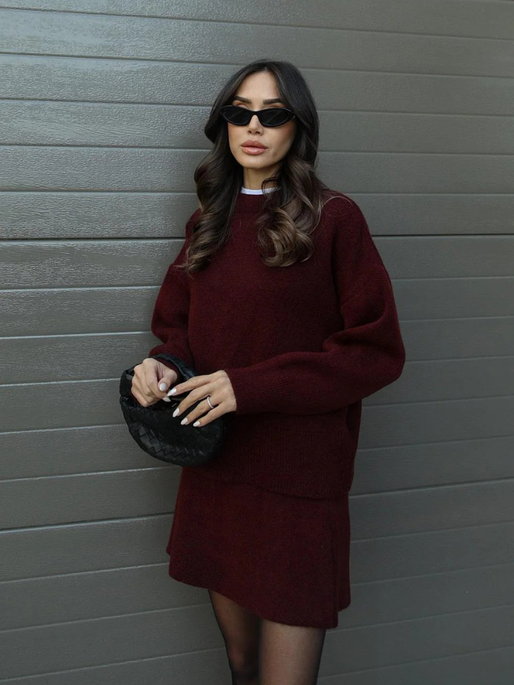 Amanda | Women’s Knitted Skirt Set | Sleek & Elegant