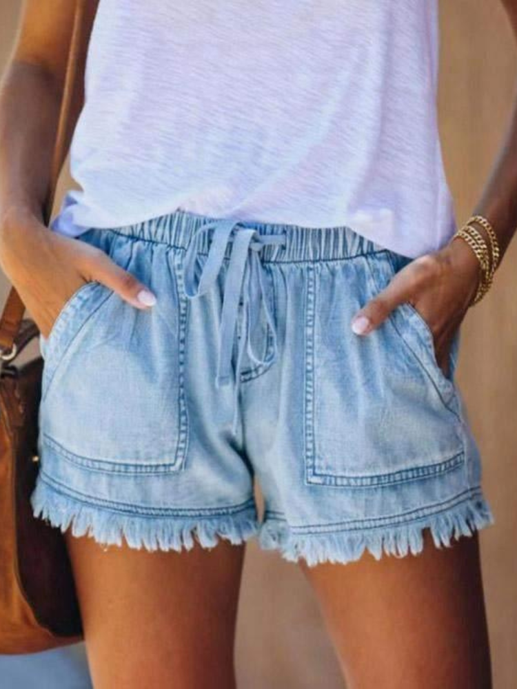 Amelia | Women’s Denim Shorts | Adjustable & Casual