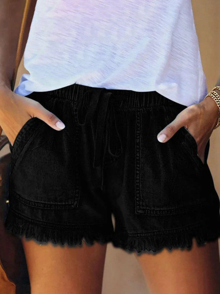Amelia | Women’s Denim Shorts | Adjustable & Casual