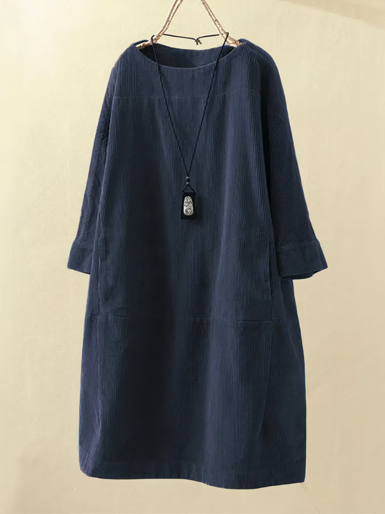 Amelie | Women's A-Line Corduroy Dress | Vintage