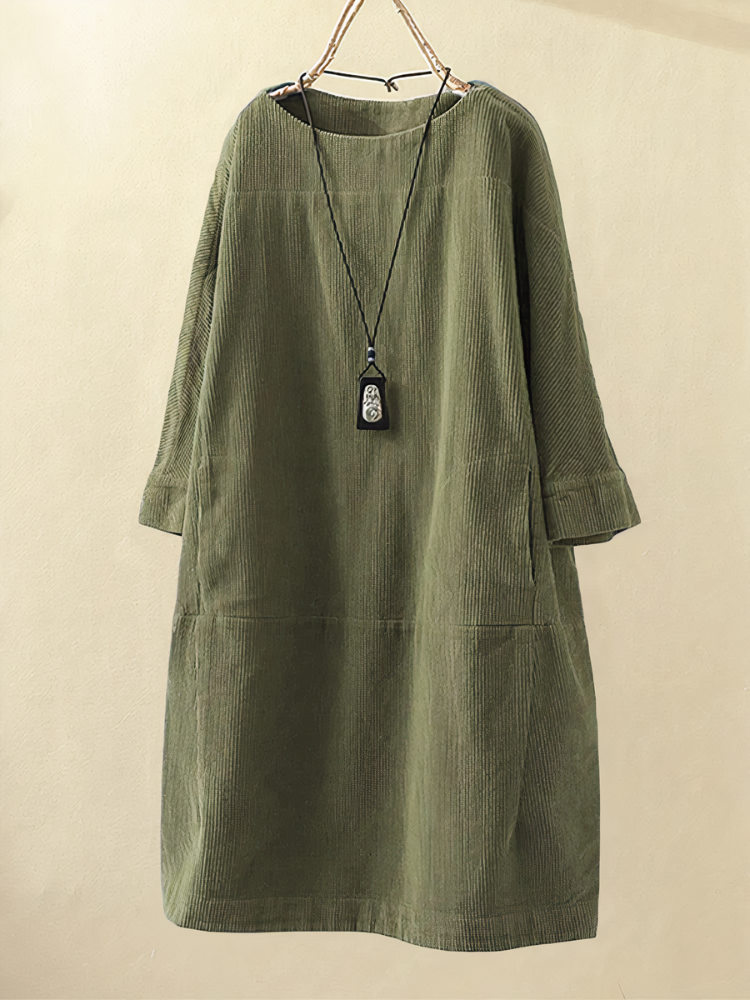 Amelie | Women's A-Line Corduroy Dress | Vintage