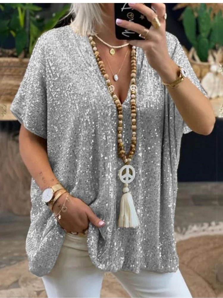 Amira | Women’s Sequin T-Shirt | Chic & Sparkling
