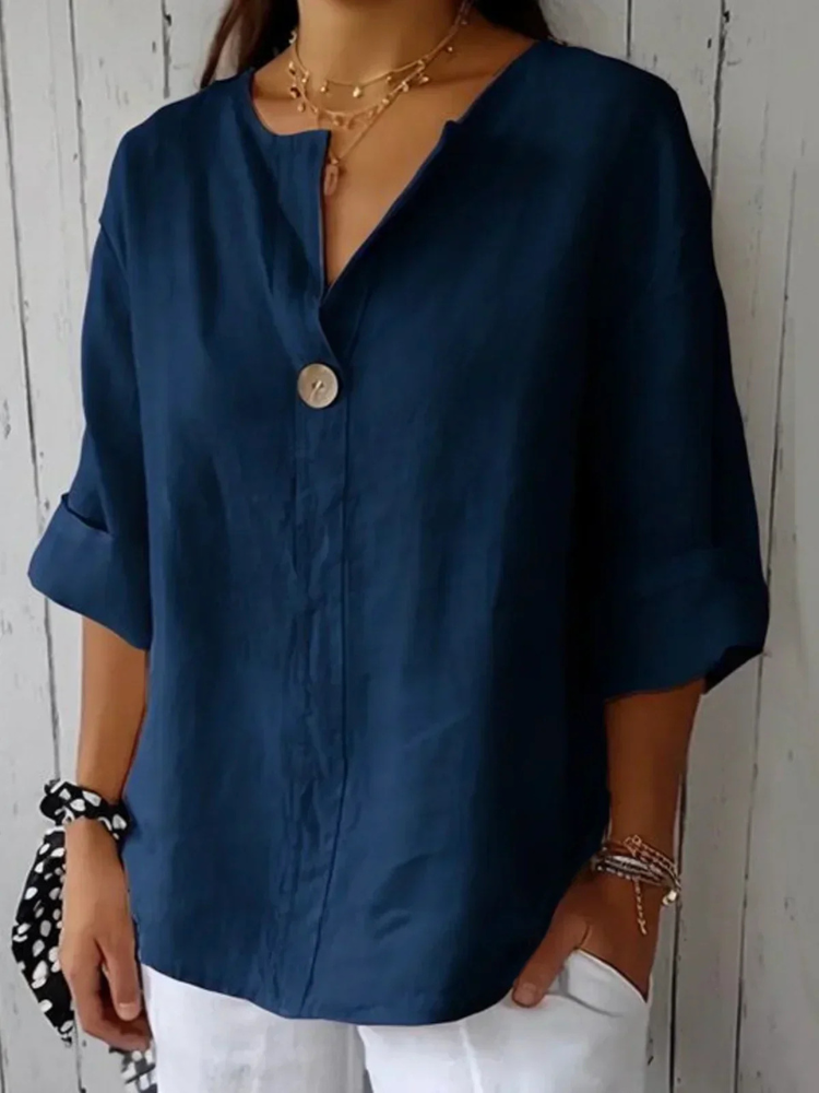 Andrea | Women’s Blouse | Casual V-Neck Relaxed Fit