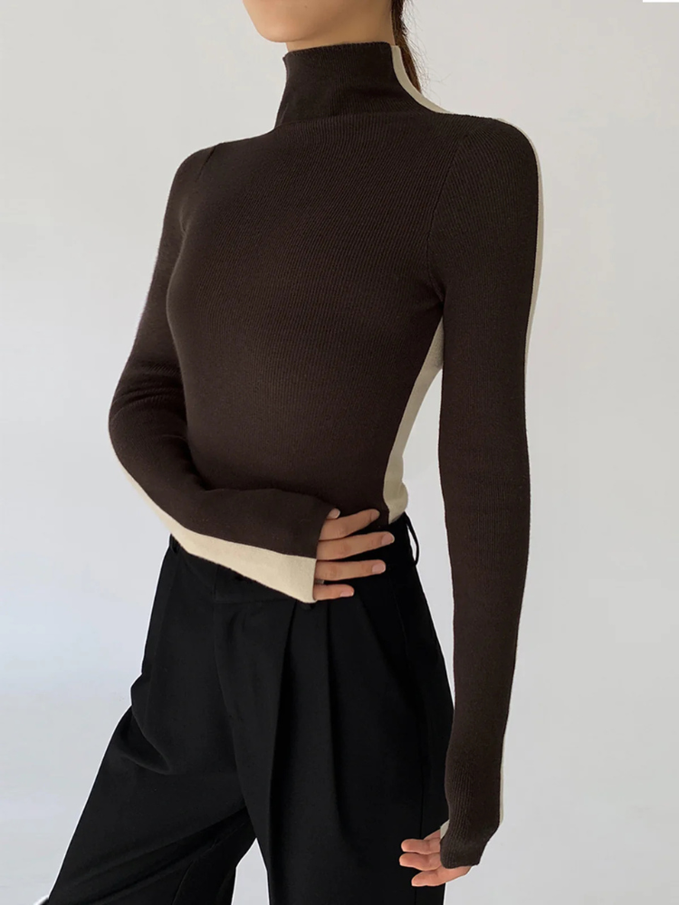Arden | Women’s Knit Top | Two-Tone Double Sided Long Sleeve
