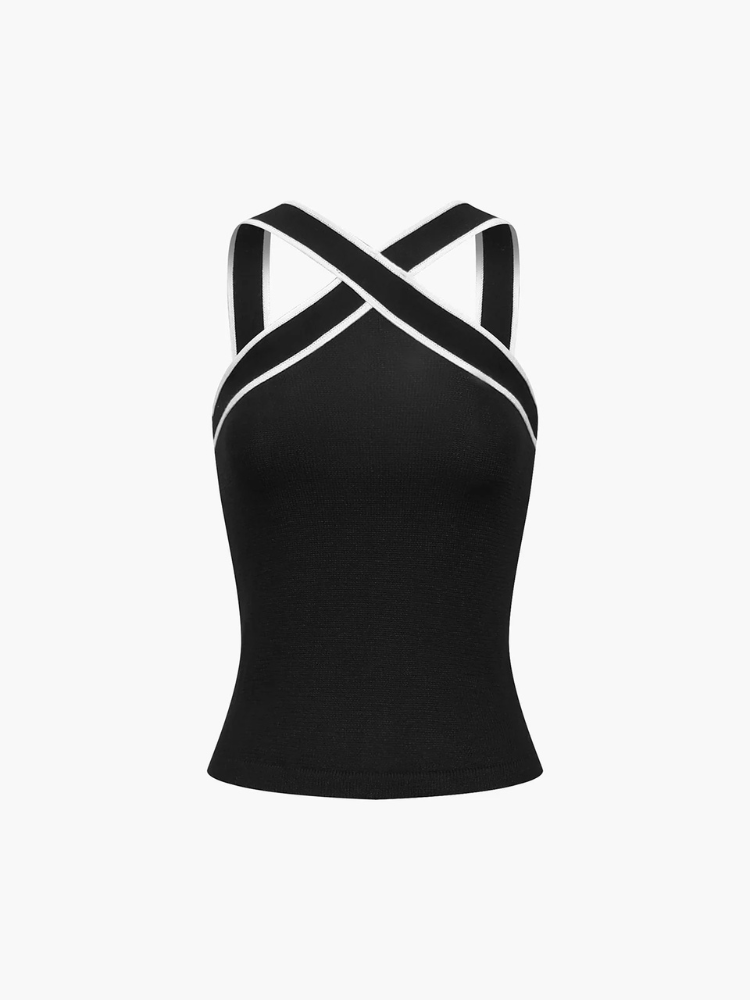 Aria | Women’s Knit Top | Trim Strap Fitted Minimal