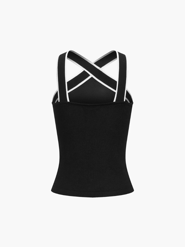 Aria | Women’s Knit Top | Trim Strap Fitted Minimal