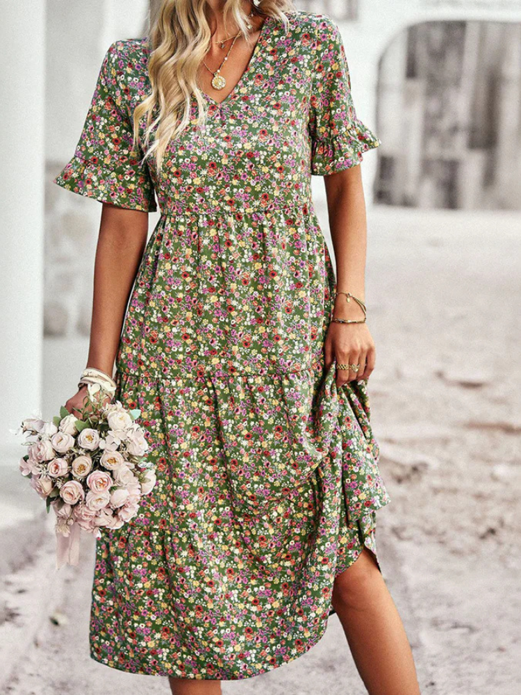 Ariel | Women’s Floral Midi Dress | Breezy & Feminine