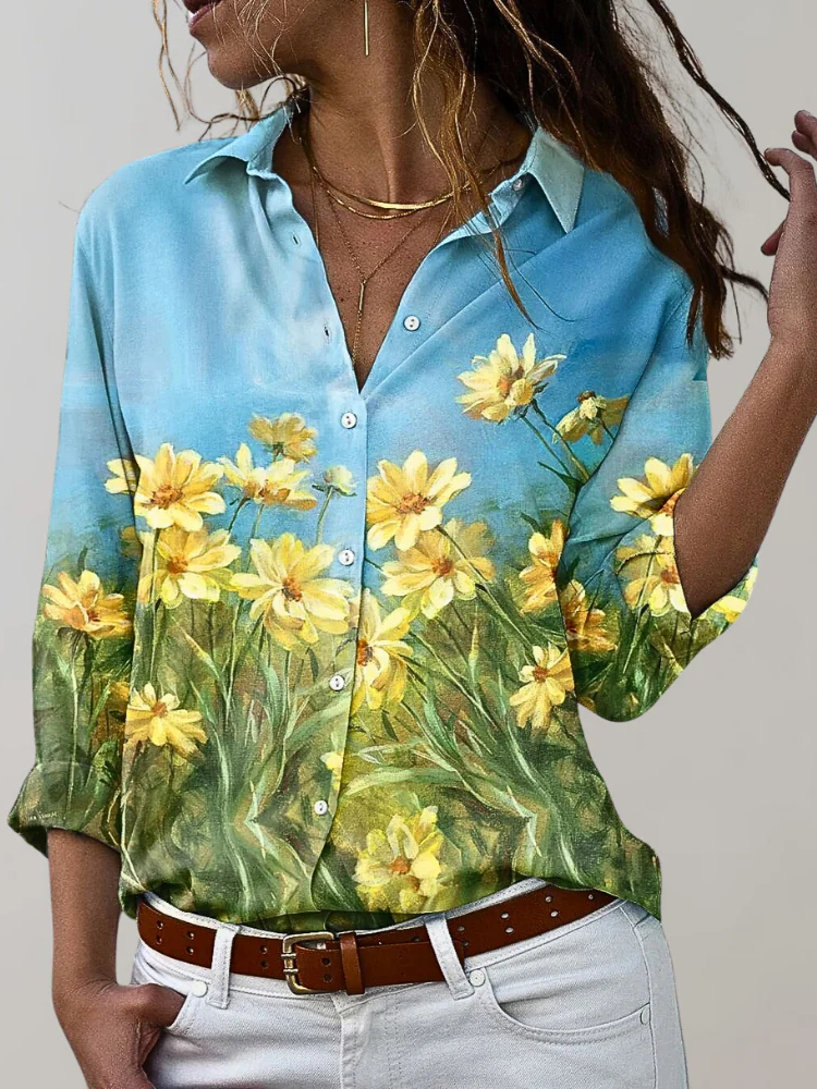 Ashley | Women’s Blouse | Printed Long-Sleeve Style