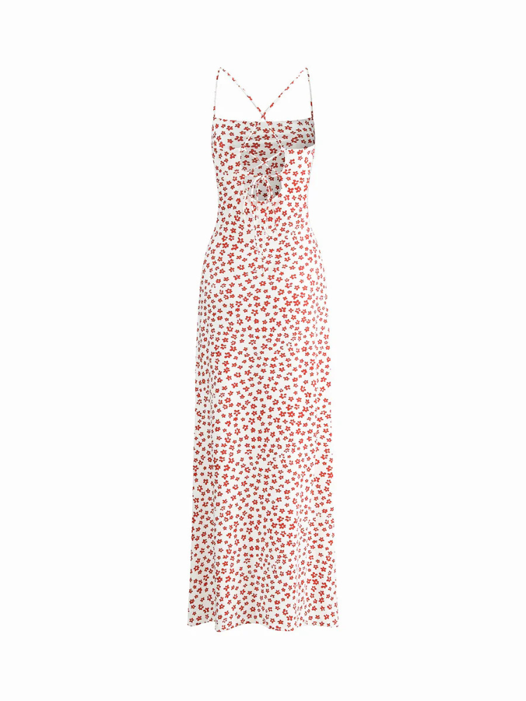 Aurelia | Women’s Sundress | Floral Crisscross Strappy Long