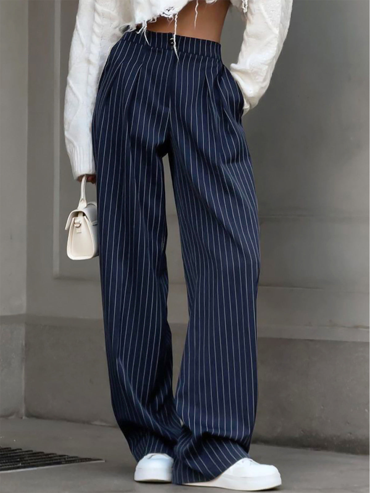 Davina – Women’s Striped Pleated Trousers