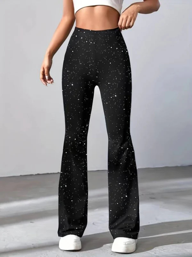 Brianna | Women’s Flared Glitter Pants | Glamorous & Versatile