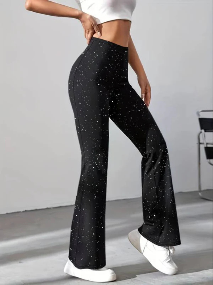 Brianna | Women’s Flared Glitter Pants | Glamorous & Versatile