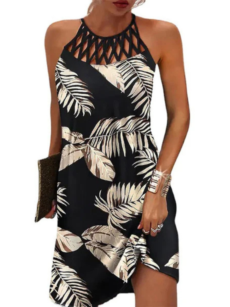 Brittany | Women’s Halter Print Dress | Elegant & Flattering