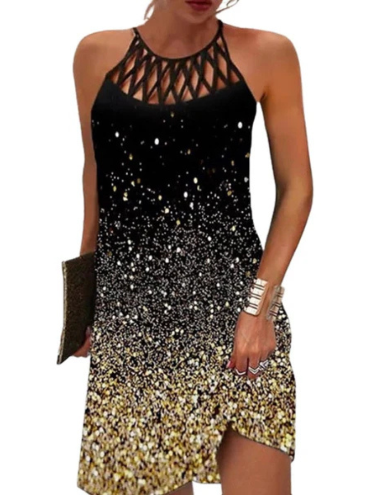 Brittany | Women’s Halter Print Dress | Elegant & Flattering