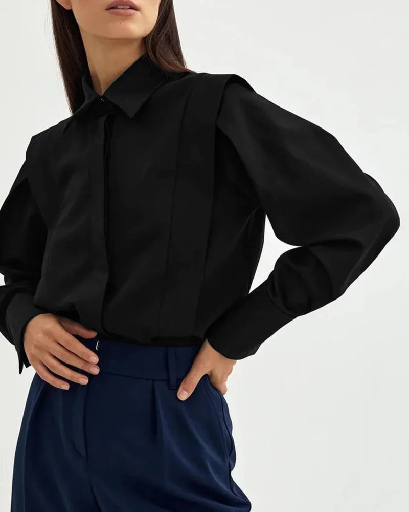 Women’s Button-Down Square Shirt | Long-Sleeve