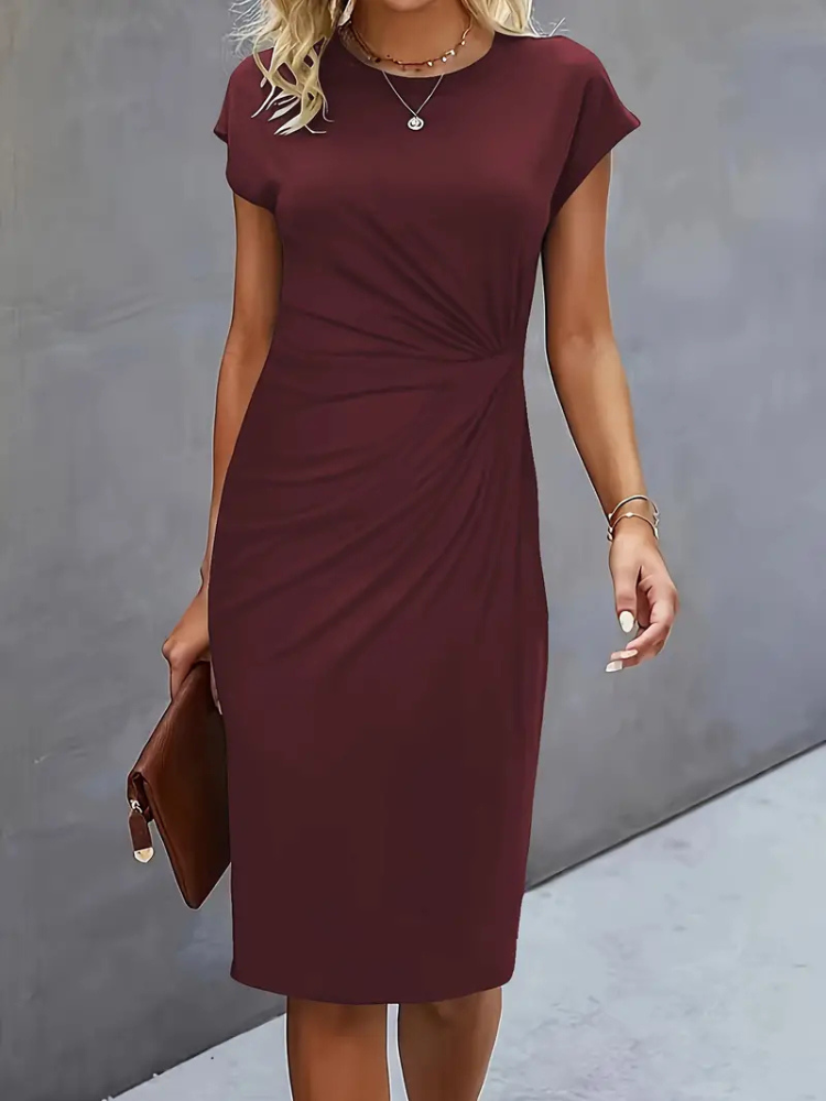 Cadence | Women’s Dress | Solid Color Scoop Neck Classic Fit